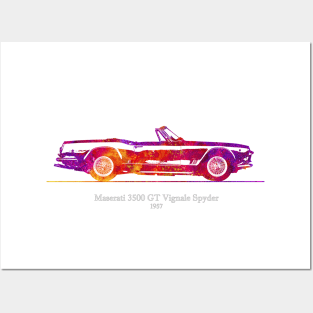 Maserati 3500 GT Vignale Spyder 1957 - Colorful Posters and Art